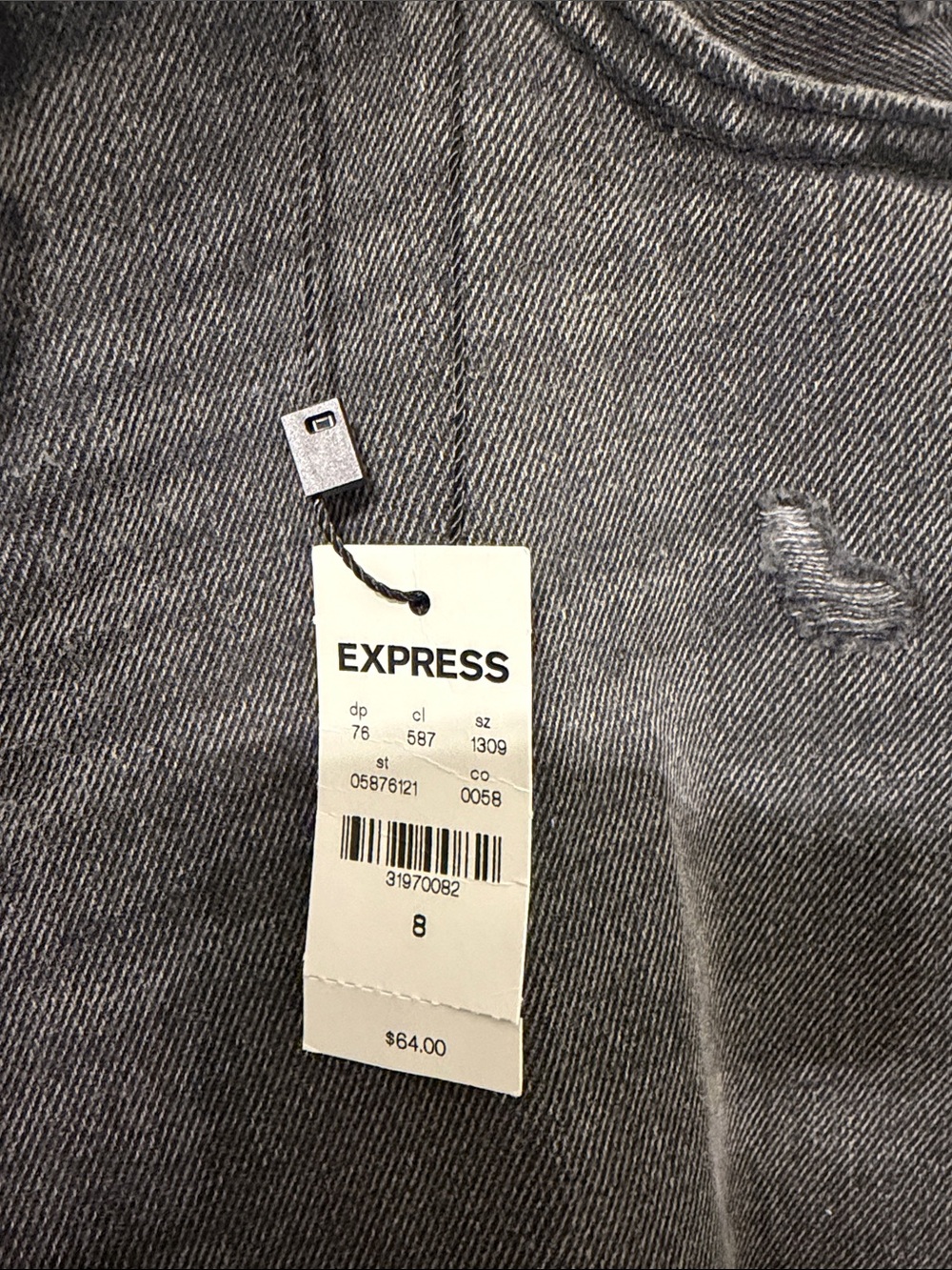 Express Washed Black Distressed Denim Jean Shorts - Picture 2 of 4